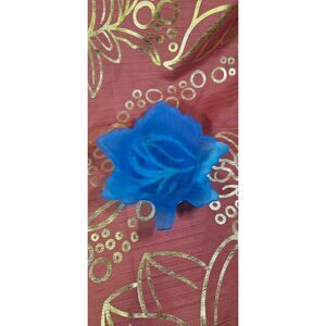 L.E. Smith Satin Cobalt Blue Glass Maple Leaf Plates